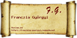 Franczia Györgyi névjegykártya